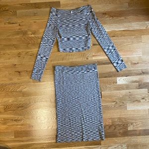 Free People Crop Top and Skirt Set
